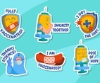 Sticker Collection of Support For User Being Vaccinated