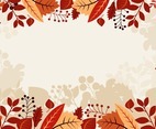 Colorful Autumn Floral Ornament Frame Background