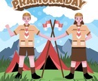 Cartoon Pramuka Scout Concept