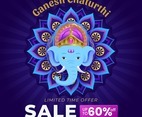 Dark Blue Ganesh Chaturthi Sale Background