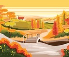 Beautiful Autumn Scenery landscape Background
