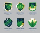 Leaf Shield Logo Template Set