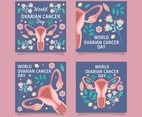 World ovarian cancer day card set