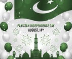 Pakistan Independence Day with Landmark Silhouette Composition