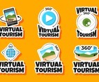 Virtual Tourism Sticker Template Set