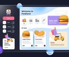 Glass Morphism Template of Food Delivery Service User Interface