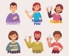 Set of Sign Language People