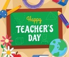 Happy Teacher's Day Written on the Board