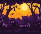Cute Halloween Background with Spooky elements