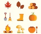 Set of Fall Element Icon