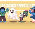 Set of Halloween Monster Characters