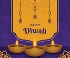 Happy Diwali Purple Background