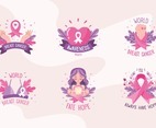 Cute Breast Cancer Awareness Stickers Set