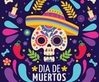 Flat Hand Drawn Day of the Dead