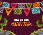 Dia De Los Muertos with Papel Picado Background