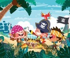 Pirate Kids Treasure Hunt Concept