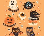 Set of Halloween Monster Sticker