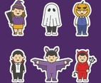 Cute Halloween Costume Party Sticker Set