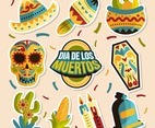 Dia De Los Muertos Sticker Set
