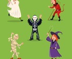 Halloween Costume Party Characters Set