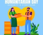 Volunteer Distributes the Donation on Humanitarian Day