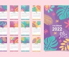 Calendar Template 2022 with Floral Elements