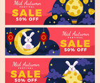 Set of Mid Autumn Festival Banners