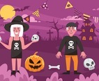 Celebrating Halloween with Skull Costume