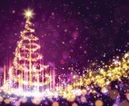 Sparkling Magical Christmas Tree Background