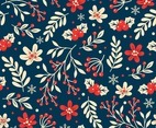 Winter Floral Seamless Pattern