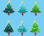 Cute Christmas Tree Sticker Set