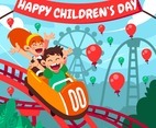 Celebrating Children's Day by Riding Roller Coaster