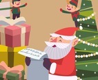 Santa Claus Reads the Wish List