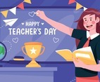 Cute Teachers Day Concept
