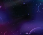 Galaxy Background with Colorful Planets