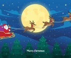Santa Claus Rides His Flying Sleigh
