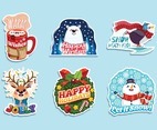 Happy Winter Stickers Set
