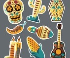 Dia De Los Muertos Sticker Set