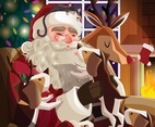 Santa Claus and Pets in Santa Paws Concept