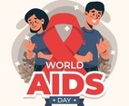 World AIDS Day People with Ribbon