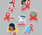Set of World Aids Day Sticker