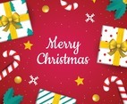 Merry Christmas Background with Gift Elements
