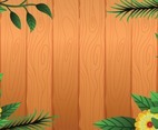 Wood and Foliage Background Template