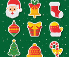 Set of Christmas Elements Stickers