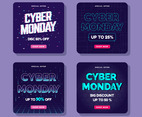 Futuristic Cyber Monday Card Collection