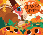 Happy Thanksgiving with Pilgrim Turkey Concept