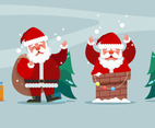 Set of Santa Cute Claus Characters