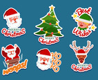 Sticker Set of Santa Claus Elements