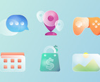 Set of Glass Morphism Icon Button