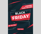 Sale Poster Red Black Friday Template Concept